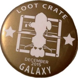 🍄Loot Crate Galaxy December 2015 Pin Badge Gold Collectible Rocket Jewelry